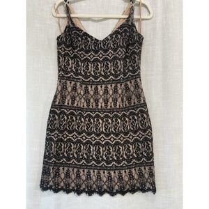 Cache Vtg Women's Cocktail Dress Size 10 (note Measurements) Lace Beaded Mini